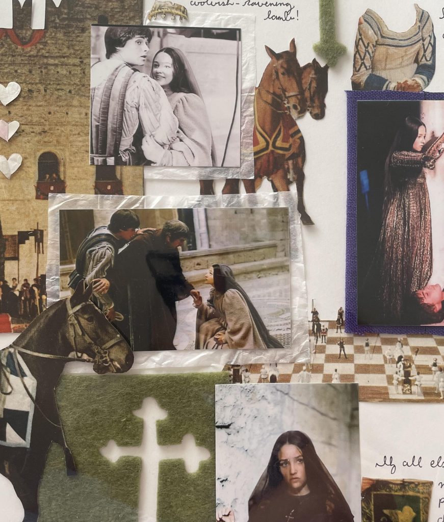 girl boy cross collage crown horse dress