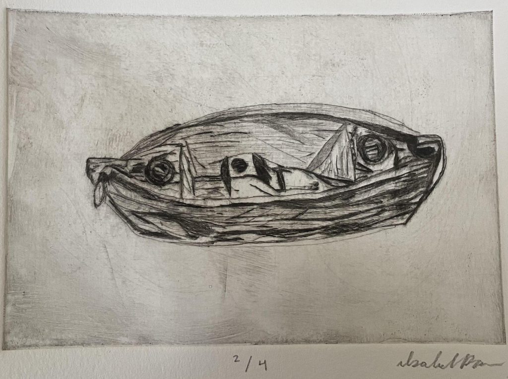 print graphite boat drawing