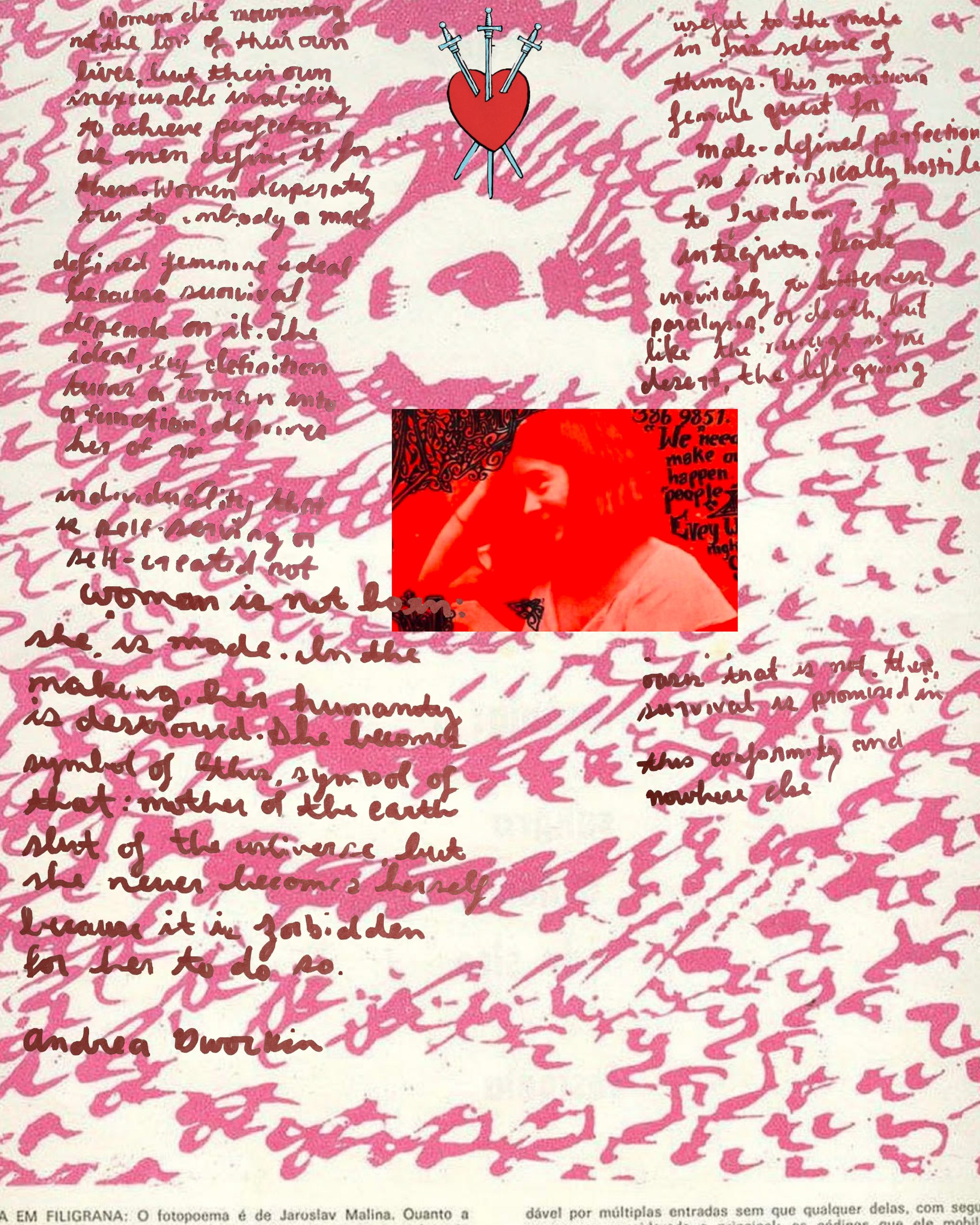 pink marker text heart sword red photograph
