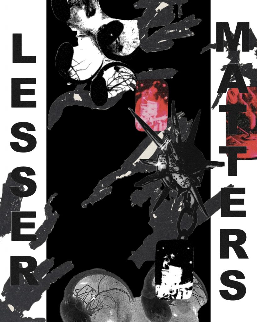 text black white red collage