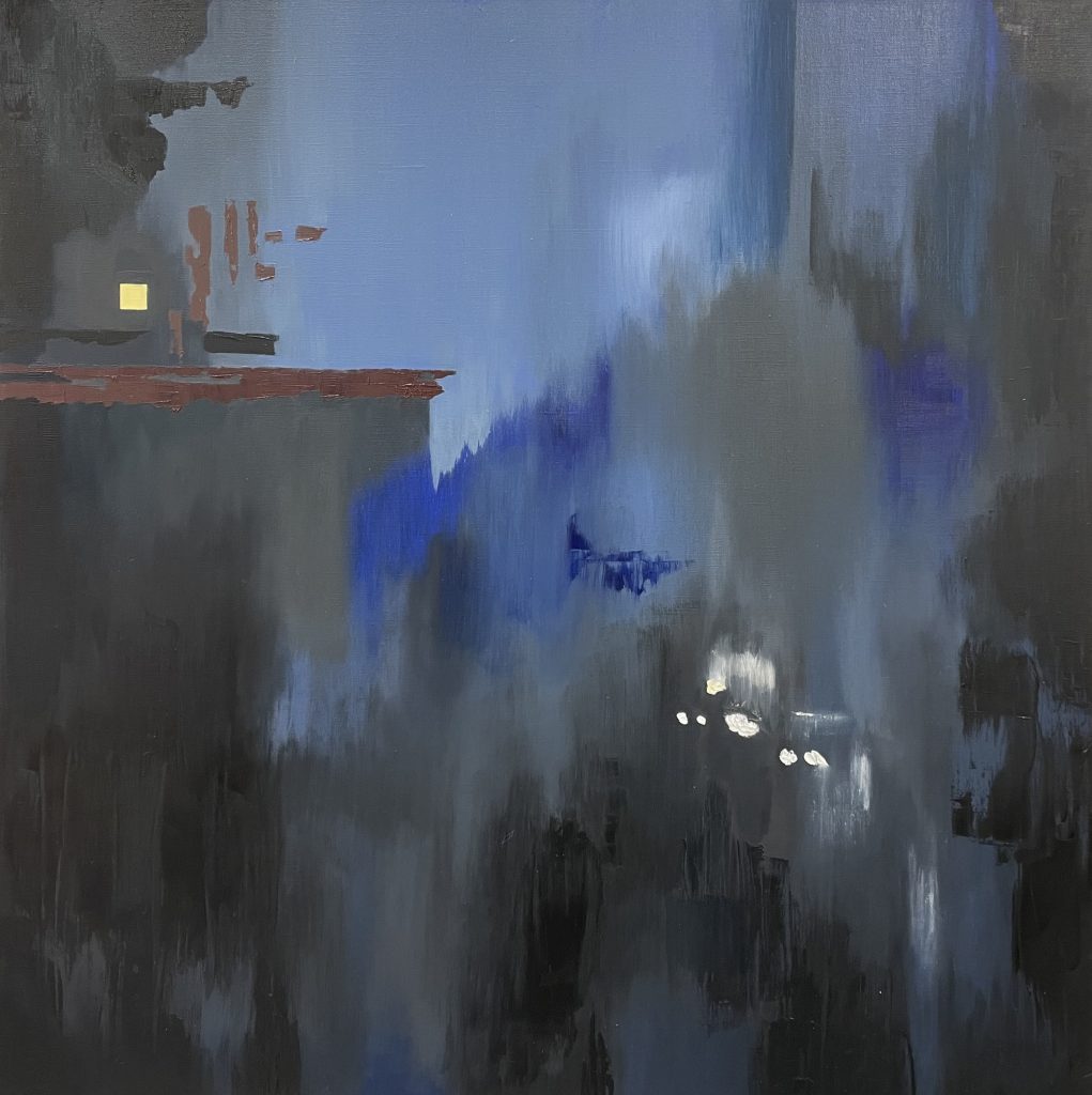 painting blue black abstract