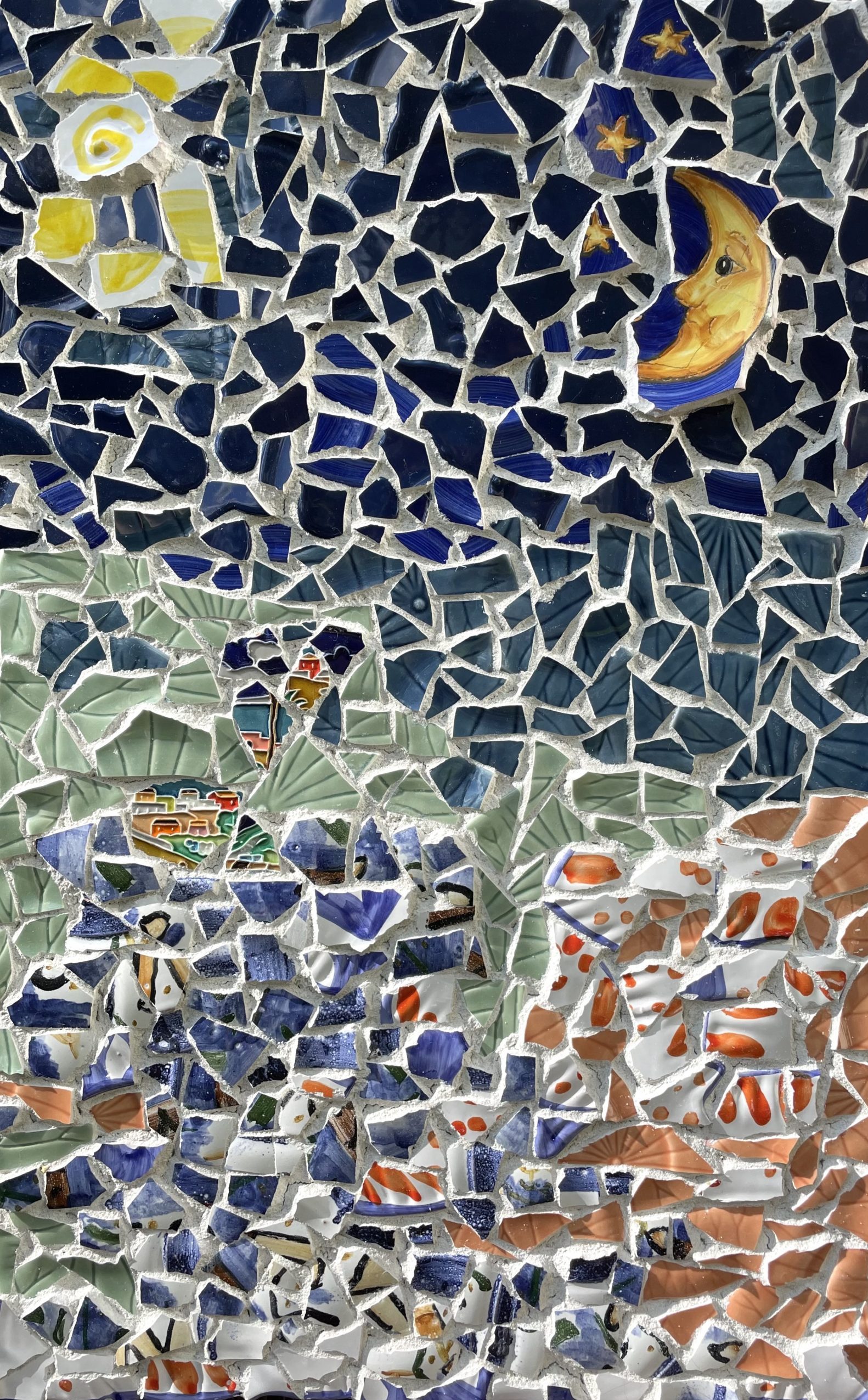 mosaic blue moon sun