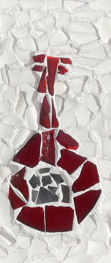 red mosaic white banjo