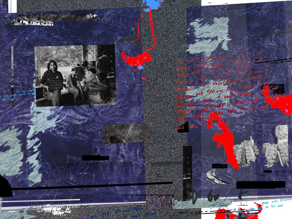 collage blue red photo