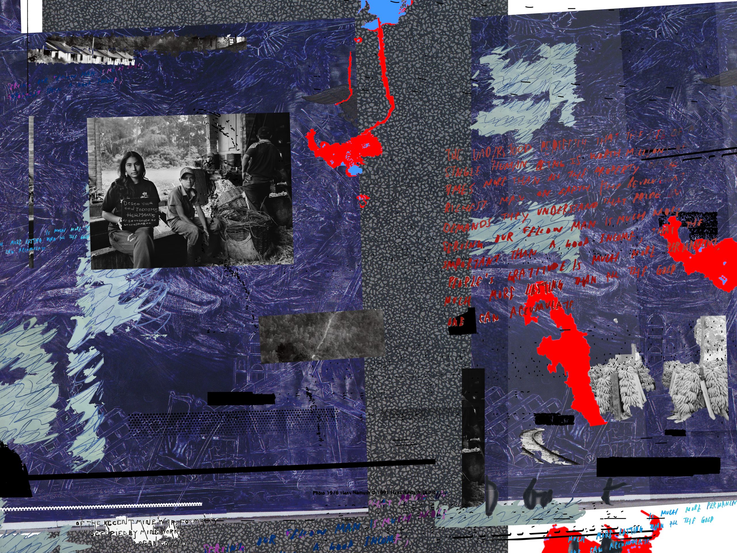 collage blue red photo