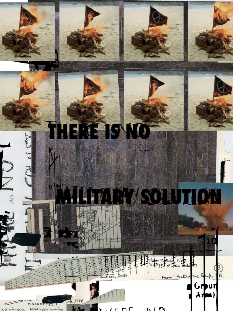 collage fire text paper