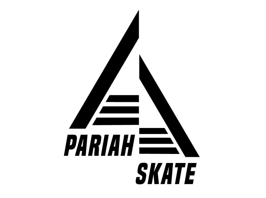 logo black white text lines slant