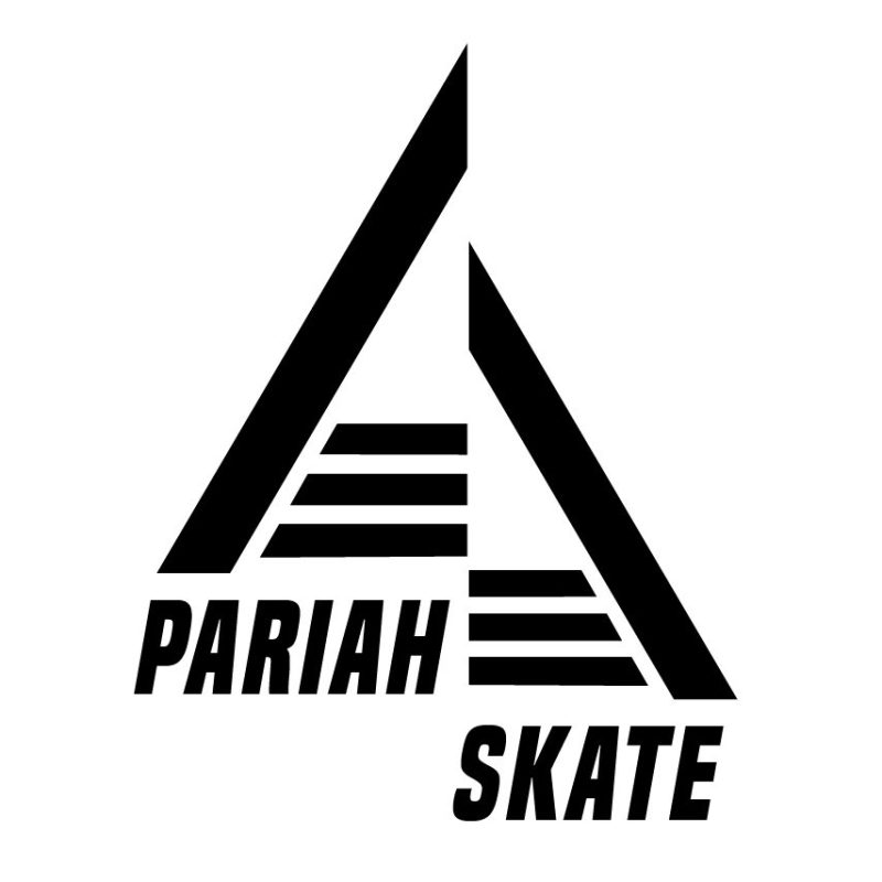 logo black white text lines slant