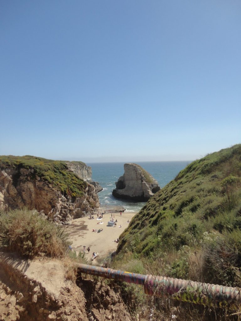 rock grass sand water