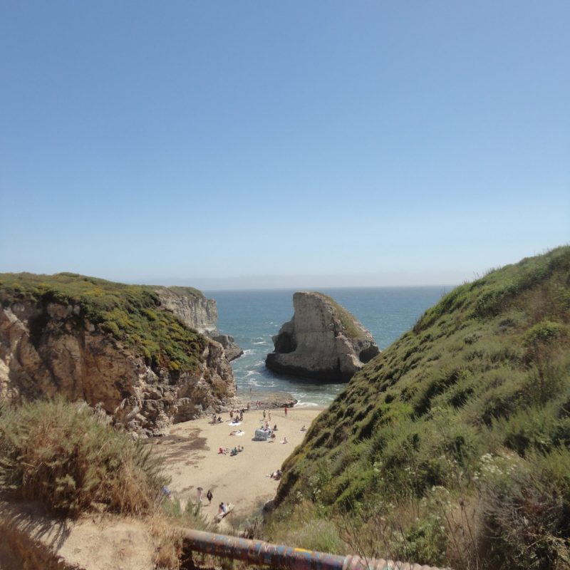 rock grass sand water