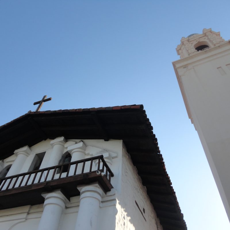 white church cross sky